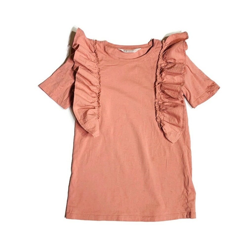 H&m girls 8-10Y ruffled tee shirt